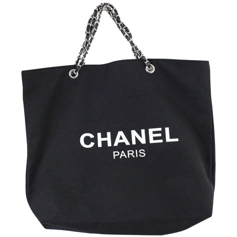 chanel black canvas bag|authentic chanel tote bag.